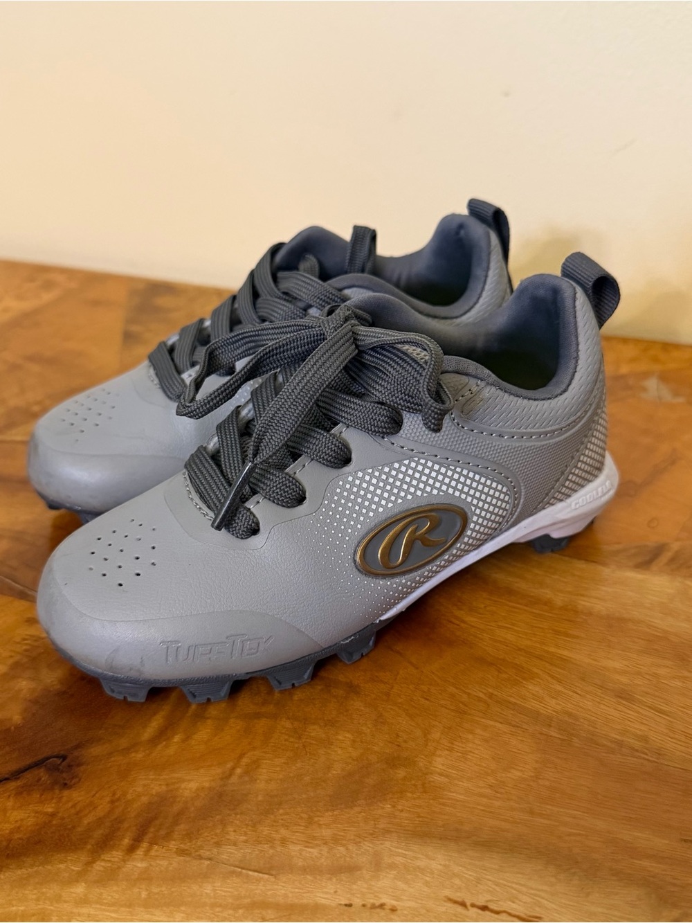 Rawlings Coolflo Baseball Cleats Boys 11 Grey Sports Softball Tee Ball